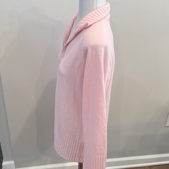 Quacker Factory XS Light Pink Sparkle Zippered Cardigan - Picture 7 of 9